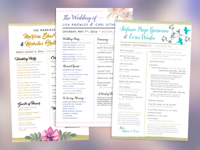 Print Design | Wedding Programs