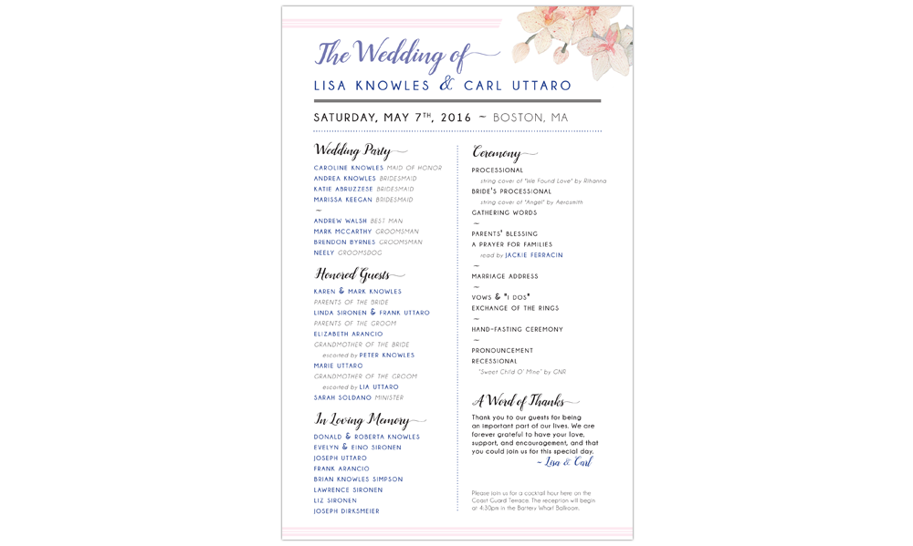 Wedding Program