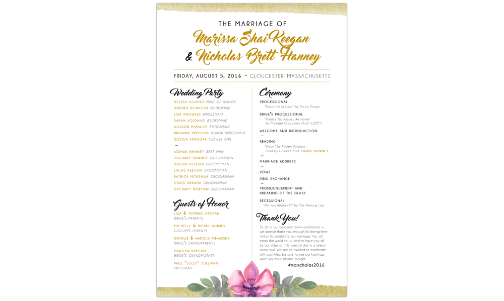 Wedding Program